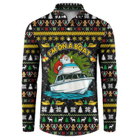 Santa On A Boat Christmas Button Sweatshirt Xmas Holiday Patterns - Wonder Print Shop