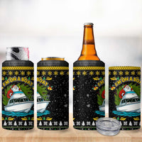 Santa On A Boat Christmas 4 in 1 Can Cooler Tumbler Xmas Holiday Patterns - Wonder Print Shop