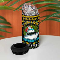 Santa On A Boat Christmas 4 in 1 Can Cooler Tumbler Xmas Holiday Patterns - Wonder Print Shop