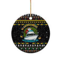 Santa On A Boat Christmas Ceramic Ornament Xmas Holiday Patterns - Wonder Print Shop