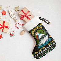 Santa On A Boat Christmas Stocking Xmas Holiday Patterns - Wonder Print Shop