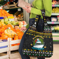Santa On A Boat Christmas Grocery Bag Xmas Holiday Patterns - Wonder Print Shop