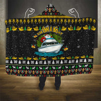 Santa On A Boat Christmas Hooded Blanket Xmas Holiday Patterns - Wonder Print Shop
