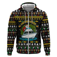 Santa On A Boat Christmas Hoodie Xmas Holiday Patterns - Wonder Print Shop