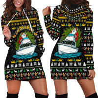 Santa On A Boat Christmas Hoodie Dress Xmas Holiday Patterns - Wonder Print Shop