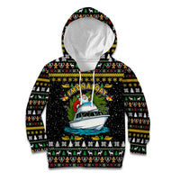 Santa On A Boat Christmas Kid Hoodie Xmas Holiday Patterns - Wonder Print Shop