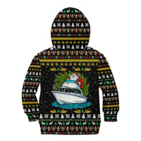 Santa On A Boat Christmas Kid Hoodie Xmas Holiday Patterns - Wonder Print Shop