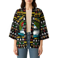 Santa On A Boat Christmas Kimono Xmas Holiday Patterns - Wonder Print Shop