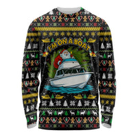 Santa On A Boat Christmas Long Sleeve Shirt Xmas Holiday Patterns - Wonder Print Shop