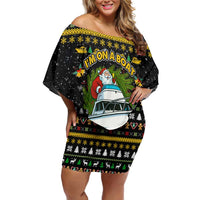 Santa On A Boat Christmas Off Shoulder Short Dress Xmas Holiday Patterns - Wonder Print Shop