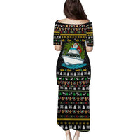 Santa On A Boat Christmas Puletasi Xmas Holiday Patterns - Wonder Print Shop