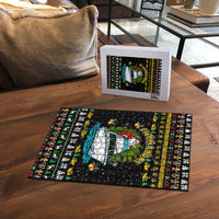 Santa On A Boat Christmas Puzzle Xmas Holiday Patterns - Wonder Print Shop