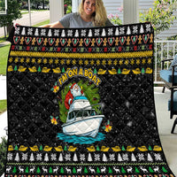 Santa On A Boat Christmas Quilt Xmas Holiday Patterns - Wonder Print Shop