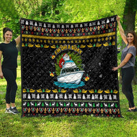 Santa On A Boat Christmas Quilt Xmas Holiday Patterns - Wonder Print Shop