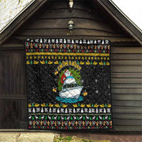 Santa On A Boat Christmas Quilt Xmas Holiday Patterns - Wonder Print Shop