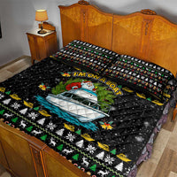Santa On A Boat Christmas Quilt Bed Set Xmas Holiday Patterns - Wonder Print Shop