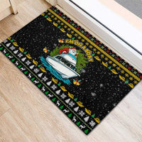 Santa On A Boat Christmas Rubber Doormat Xmas Holiday Patterns - Wonder Print Shop