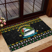 Santa On A Boat Christmas Rubber Doormat Xmas Holiday Patterns - Wonder Print Shop