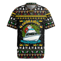 Santa On A Boat Christmas Rugby Jersey Xmas Holiday Patterns - Wonder Print Shop