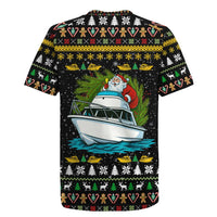 Santa On A Boat Christmas Rugby Jersey Xmas Holiday Patterns - Wonder Print Shop