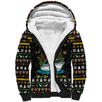 Santa On A Boat Christmas Sherpa Hoodie Xmas Holiday Patterns - Wonder Print Shop