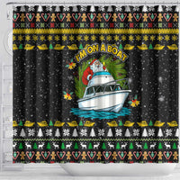 Santa On A Boat Christmas Shower Curtain Xmas Holiday Patterns - Wonder Print Shop