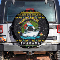 Santa On A Boat Christmas Spare Tire Cover Xmas Holiday Patterns - Wonder Print Shop