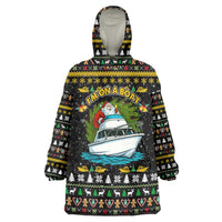 Santa On A Boat Christmas Wearable Blanket Hoodie Xmas Holiday Patterns - Wonder Print Shop