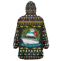 Santa On A Boat Christmas Wearable Blanket Hoodie Xmas Holiday Patterns - Wonder Print Shop