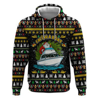 Santa On A Boat Christmas Zip Hoodie Xmas Holiday Patterns - Wonder Print Shop
