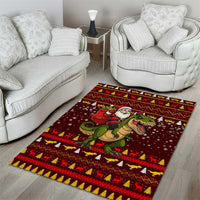 Santassic Park Santa Claus Christmas Area Rug Xmas Holiday Patterns - Wonder Print Shop