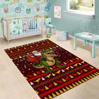 Santassic Park Santa Claus Christmas Area Rug Xmas Holiday Patterns - Wonder Print Shop