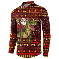 Santassic Park Santa Claus Christmas Button Sweatshirt Xmas Holiday Patterns - Wonder Print Shop