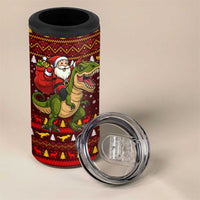 Santassic Park Santa Claus Christmas 4 in 1 Can Cooler Tumbler Xmas Holiday Patterns - Wonder Print Shop