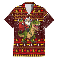 Santassic Park Santa Claus Christmas Family Matching Mermaid Dress and Hawaiian Shirt Xmas Holiday Patterns - Wonder Print Shop