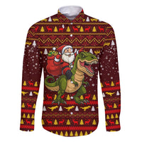 Santassic Park Santa Claus Christmas Family Matching Mermaid Dress and Hawaiian Shirt Xmas Holiday Patterns - Wonder Print Shop