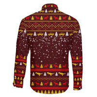 Santassic Park Santa Claus Christmas Family Matching Off Shoulder Maxi Dress and Hawaiian Shirt Xmas Holiday Patterns - Wonder Print Shop