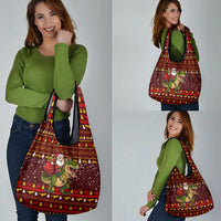 Santassic Park Santa Claus Christmas Grocery Bag Xmas Holiday Patterns - Wonder Print Shop