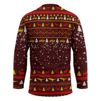 Santassic Park Santa Claus Christmas Hockey Jersey Xmas Holiday Patterns - Wonder Print Shop