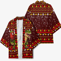 Santassic Park Santa Claus Christmas Kimono Xmas Holiday Patterns - Wonder Print Shop