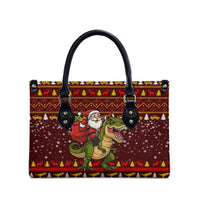 Santassic Park Santa Claus Christmas Leather Bag Xmas Holiday Patterns - Wonder Print Shop