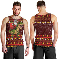 Santassic Park Santa Claus Christmas Men Tank Top Xmas Holiday Patterns - Wonder Print Shop