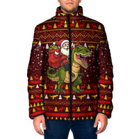 Santassic Park Santa Claus Christmas Padded Jacket Xmas Holiday Patterns - Wonder Print Shop