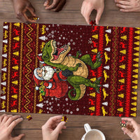 Santassic Park Santa Claus Christmas Puzzle Xmas Holiday Patterns - Wonder Print Shop