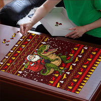 Santassic Park Santa Claus Christmas Puzzle Xmas Holiday Patterns - Wonder Print Shop
