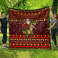 Santassic Park Santa Claus Christmas Quilt Xmas Holiday Patterns - Wonder Print Shop
