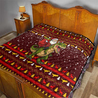 Santassic Park Santa Claus Christmas Quilt Xmas Holiday Patterns - Wonder Print Shop