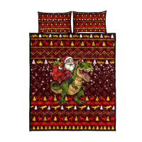 Santassic Park Santa Claus Christmas Quilt Bed Set Xmas Holiday Patterns - Wonder Print Shop