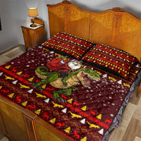 Santassic Park Santa Claus Christmas Quilt Bed Set Xmas Holiday Patterns - Wonder Print Shop