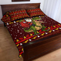 Santassic Park Santa Claus Christmas Quilt Bed Set Xmas Holiday Patterns - Wonder Print Shop